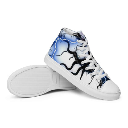 Women’s high top canvas shoes FelinDesign Blue lightning - FelinDesign
