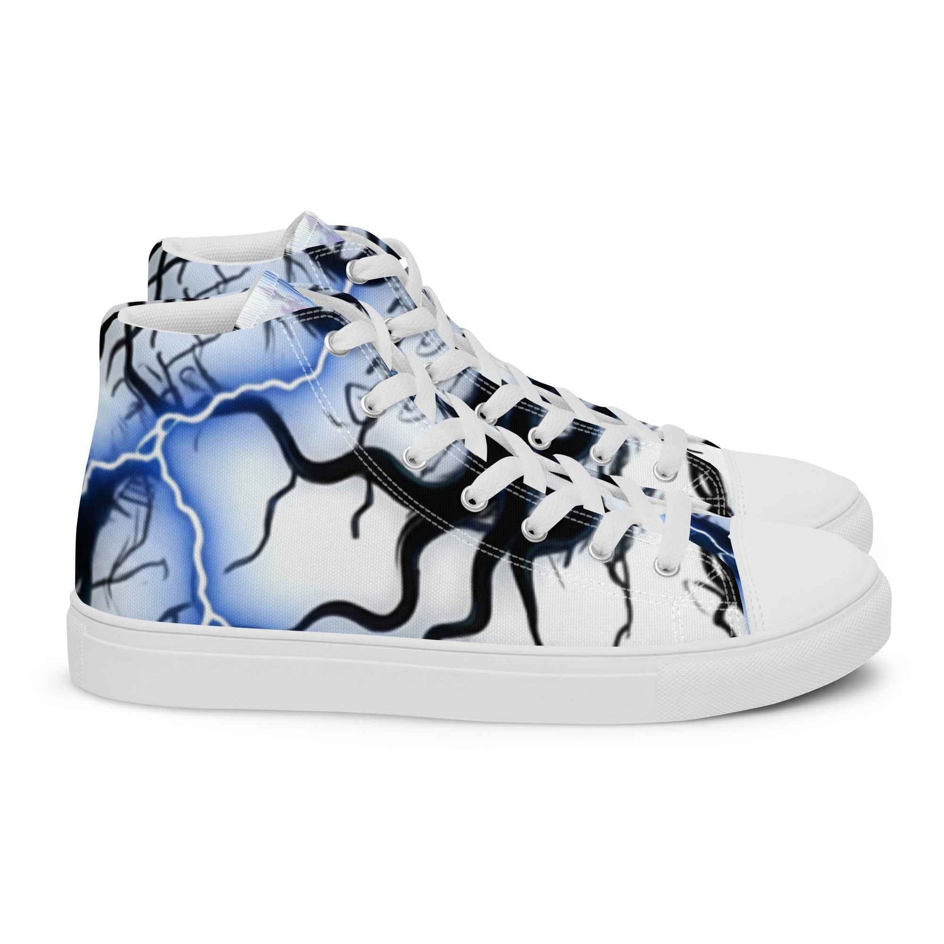 Women’s high top canvas shoes FelinDesign Blue lightning - FelinDesign