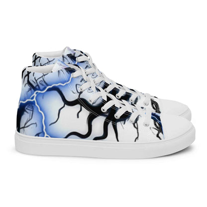 Women’s high top canvas shoes FelinDesign Blue lightning - FelinDesign