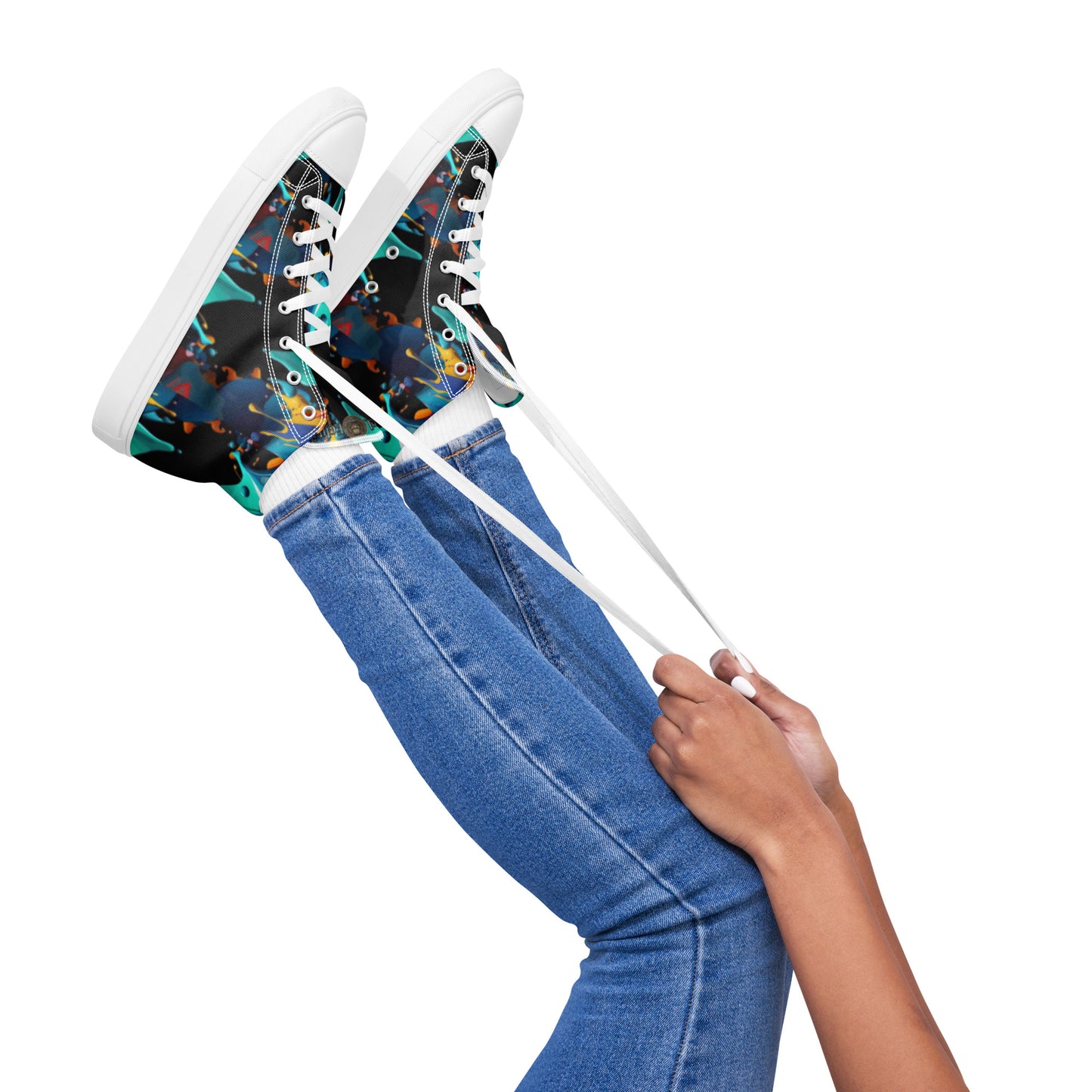 Fashionable Sneakers for Women | Comfy & Trendy Women's Canvas High Tops | Casual Sports Shoes | Stylish Footwear 432 - FelinDesign
