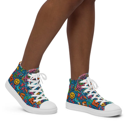 Peace 648 Women's High-Top Sneakers | Comfortable Summer Canvas Shoes | Casual & Unique Style for Summer - FelinDesign