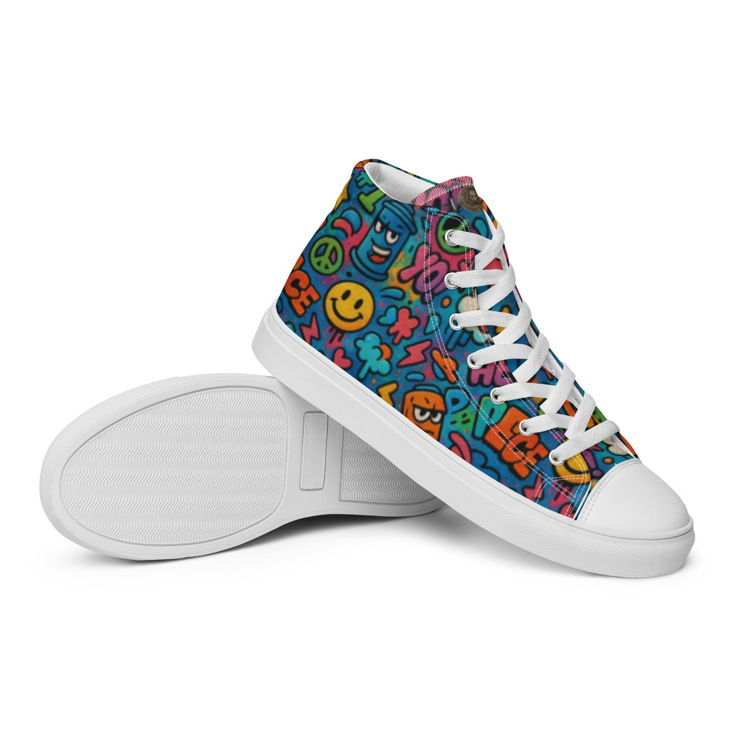 Peace 648 Women's High-Top Sneakers | Comfortable Summer Canvas Shoes | Casual & Unique Style for Summer - FelinDesign