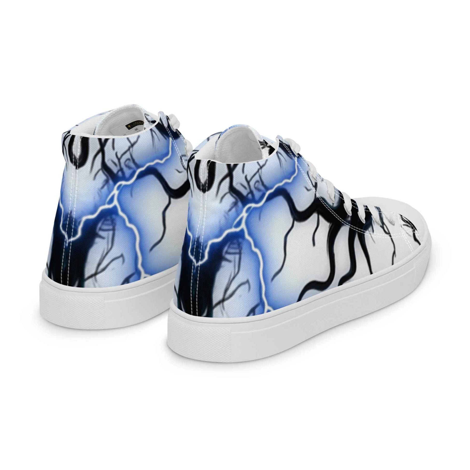 Women’s high top canvas shoes FelinDesign Blue lightning - FelinDesign