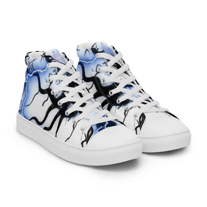 Women’s high top canvas shoes FelinDesign Blue lightning - FelinDesign