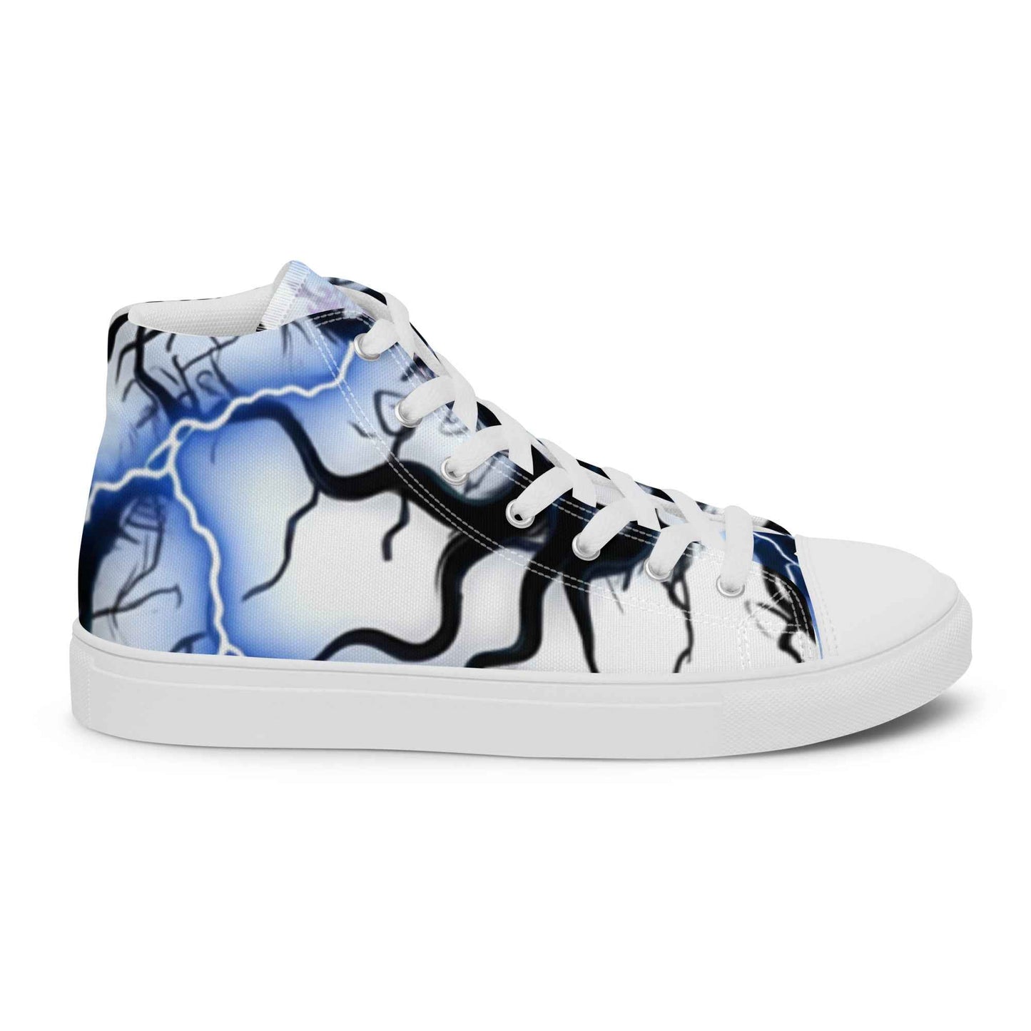 Women’s high top canvas shoes FelinDesign Blue lightning - FelinDesign