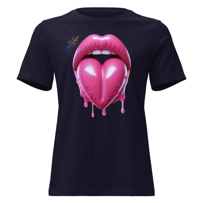T-shirt Woman mouth with tongue has heart FelinDesign