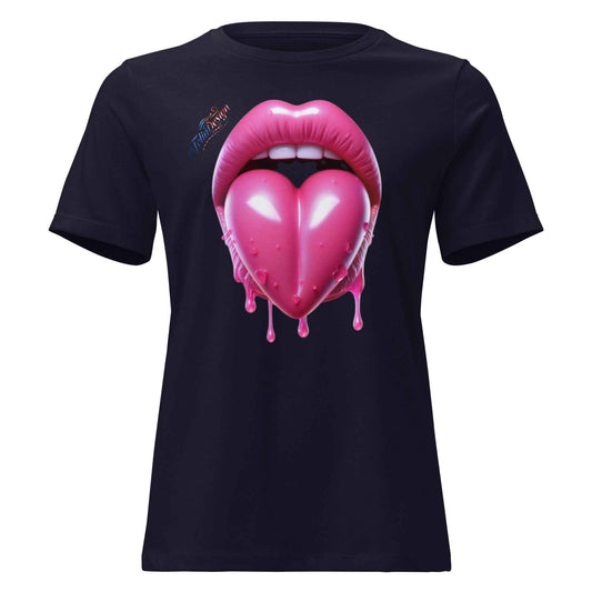T-shirt Woman mouth with tongue has heart FelinDesign